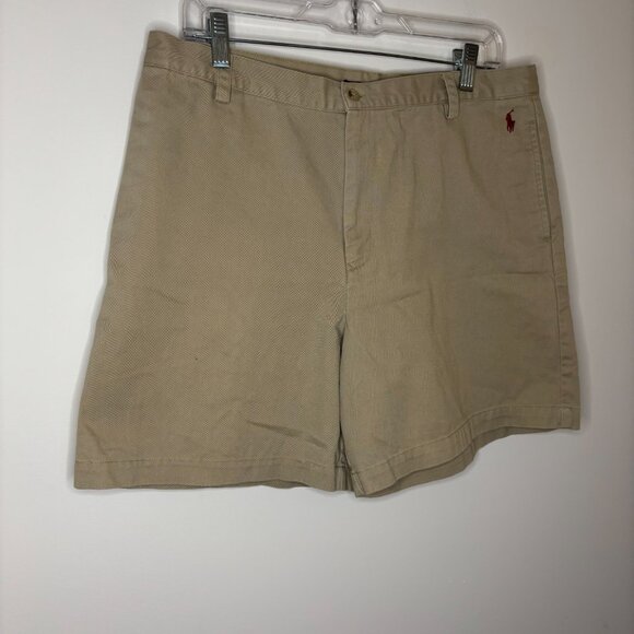 RALPH LAUREN SPORT Tan Shorts Womens 14 Chino Pockets Logo 100% Cotton Casual - Picture 4 of 7